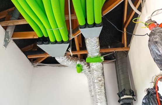 Řešení VZT rozvodů v bungalovu, Nymburk