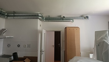 Instalace jednotky Zehnder CA180 a VZT potrubí, byt Evropská 